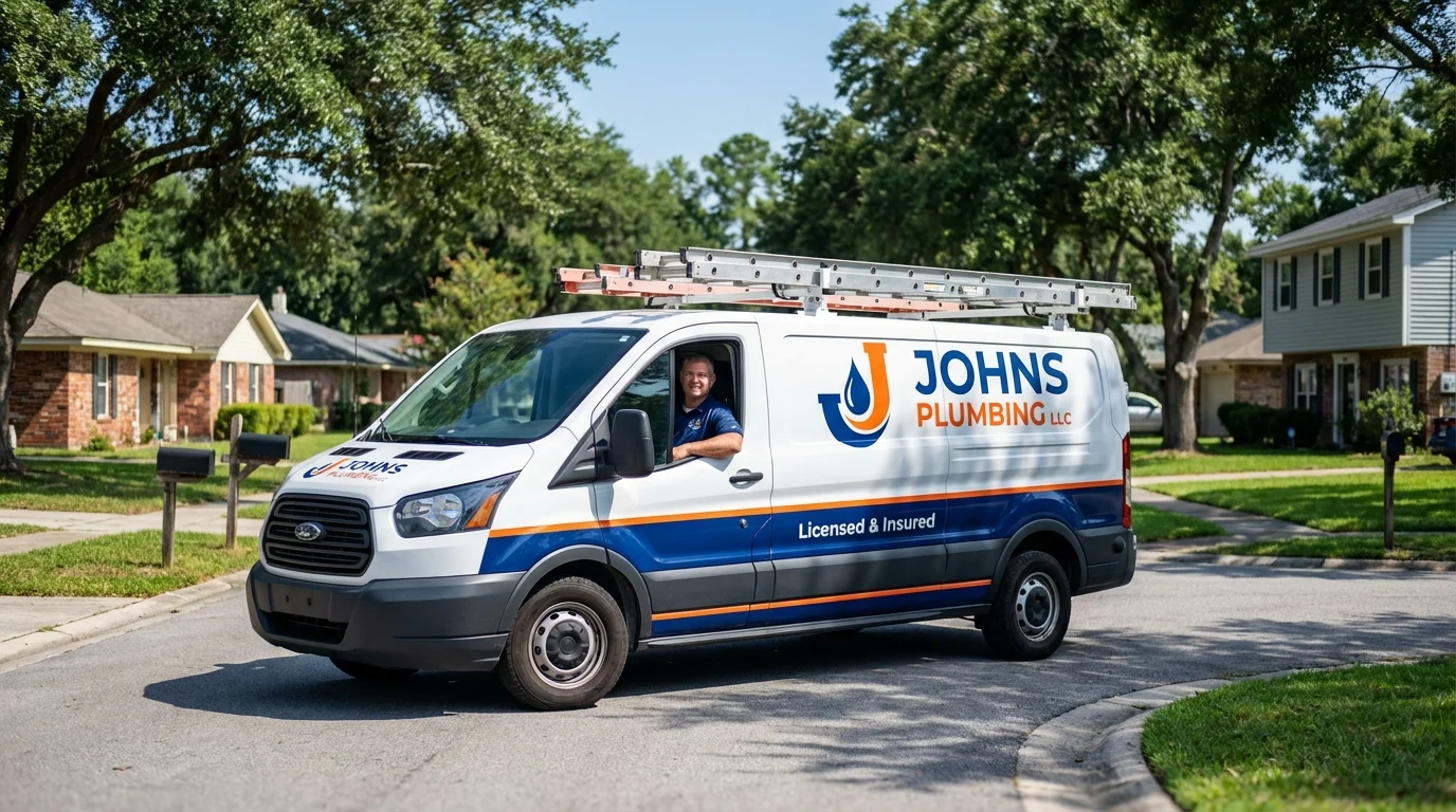 Johns Plumbing LLC service van in North Versailles, PA
