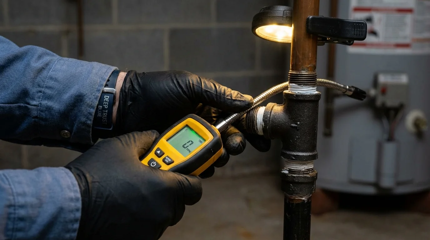 Gas leak detection with electronic sniffer by Johns Plumbing LLC in North Versailles